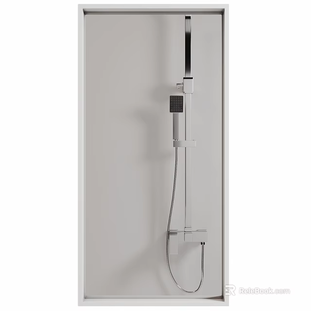 Modern Mirror Design For Bathroom Shower Area With Sleek Metal Frame 3d model 