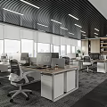 Public office area Open office area 3d model