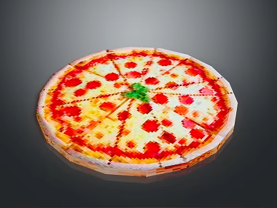Freshly Baked Round Pizza With Tomato Sauce Melted Cheese And Green Basil Leaves Topping 3d model