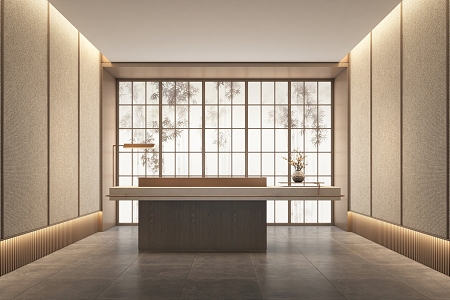 New Chinese-style Reception Front Office Reception Front Office Hotel Front Office Front Office Sales Office Front Office Japanese-style Reception Front Office 3d model