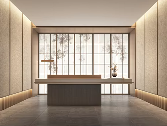 New Chinese-style Reception Front Office Reception Front Office Hotel Front Office Front Office Sales Office Front Office Japanese-style Reception Front Office 3d model