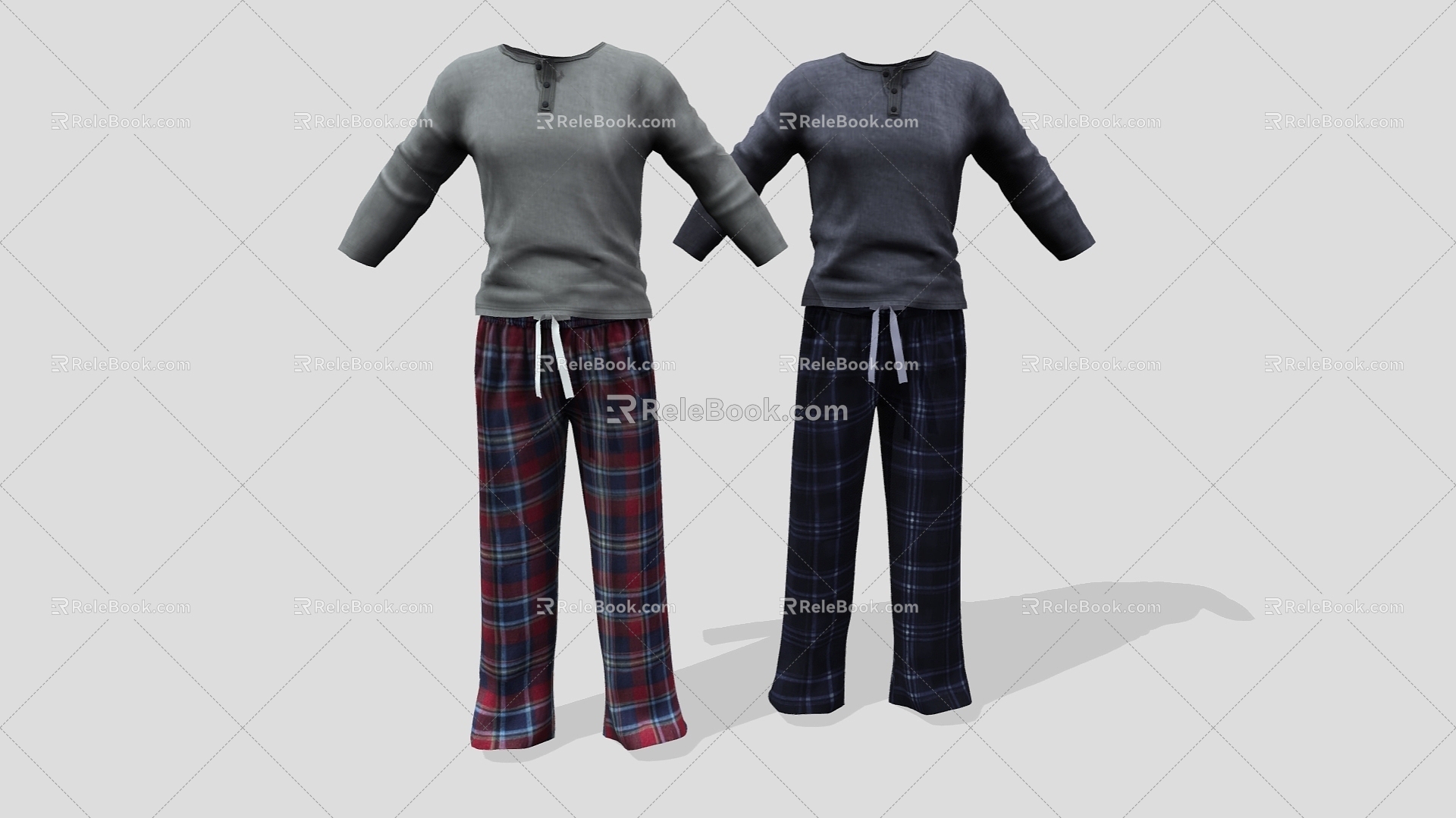 Modern Men's Pajamas Pajamas Clothes Clothing suit 3d model