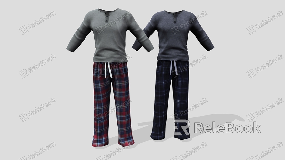 Modern Men's Pajamas Pajamas Clothes Clothing suit model