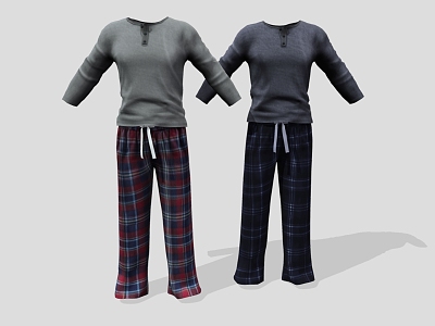 Modern Men's Pajamas Clothes Clothing suit model