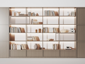 Modern Bookcase Decorative Cabinet 3d model