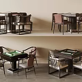 Middle Style New Chinese Style Mahjong Table Chess Table 3d model
