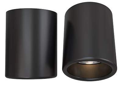 Black Cylindrical Downlights Modern Ceiling Lighting Fixtures with Sleek Glossy Finish 3d model