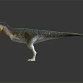 Realistic Dinosaur Model With Green Scaly Skin Open Mouth And Yellow Underbelly