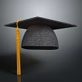 Black Graduation Cap with Yellow Tassel as Daily Life Essential Item