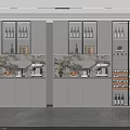 Modern Wine Cabinet Design With Glass Doors Built in Lighting And Wine Storage