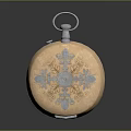 Vintage Copper Pocket Watch with Engraved Floral Patterns on Classic Round Case