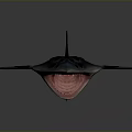 Mythical Fantasy Animal With Multiple Spiked Fins Glowing Orange Orbs Black Eyes And Open Mouth