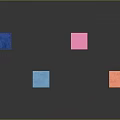 Colorful Columns Featuring Colored Square Tops Brown Rings Gradient Colors Against Dark Background With Reflections