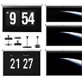 Projection Monitoring System With Digital Time Display And Projection Screens Including Stands