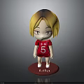 Cartoon Character Lilo Figure with Yellow Gradient Hair and Red Sportswear Number 5