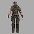 The Man With Gray Hair Wearing Tactical Combat Armor And Military Gear