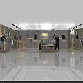 Spacious Modern Clothing Store Interior With Mannequins Hanging Clothes Brand Sign And Lighting
