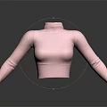 Pink Turtleneck Cropped Sweater With Slim Fit Design And Soft Knit Fabric