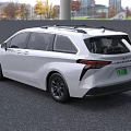 Toyota White MPV Exterior Design With Sleek Front Grille And Tinted Windows