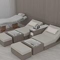 Modern Massage Chair with Side Tables Footstools in Bright Wooden Interior