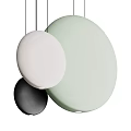 Modern Minimalist Pendant Light With Circular Multi Colored Discs In Interior Design 3d model