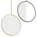 Stylish Round Mirrors With Gold Black Silver Frames For Interior Decoration 3d model