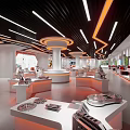 Modern Exhibition Hall Interior Design With Display Stands And Lighting Layout