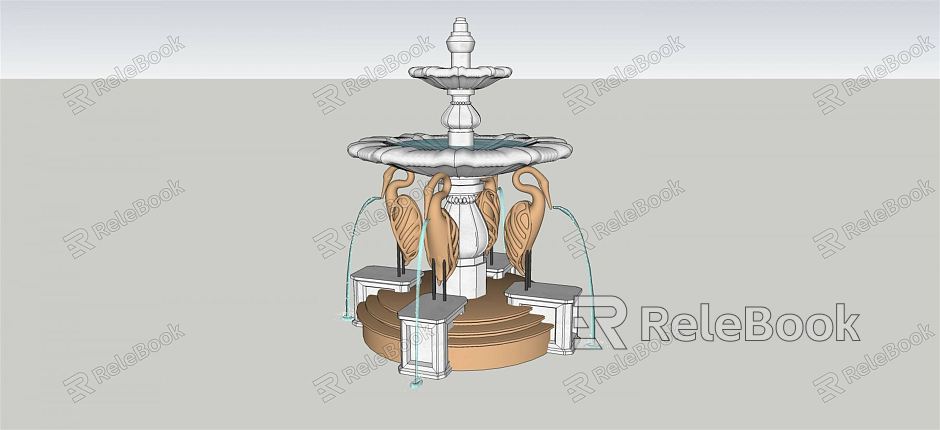 Jianou Fountain Crane Water Spray Landscape model