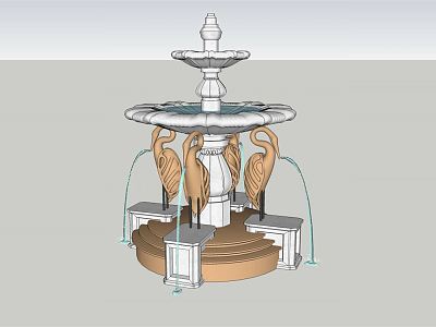 Jianou Fountain Crane Water Spray Landscape model