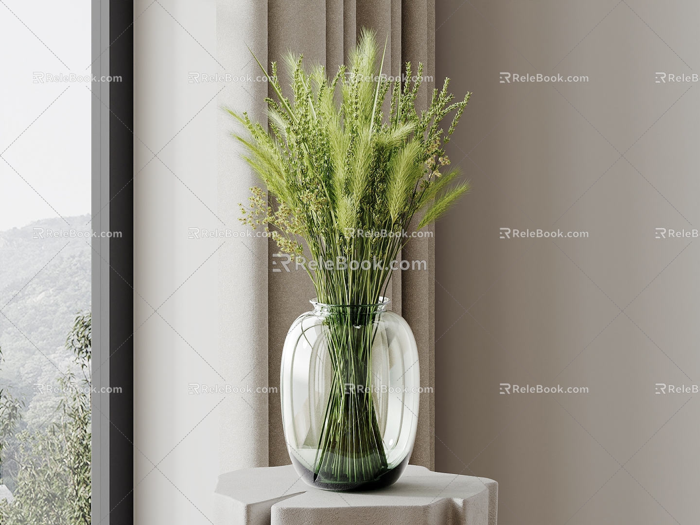 Modern Vase Flower Art Glass Vase Flower Art 3d model