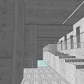 Modern Concrete Building Exterior With Large Windows Balconies And Green Lawn