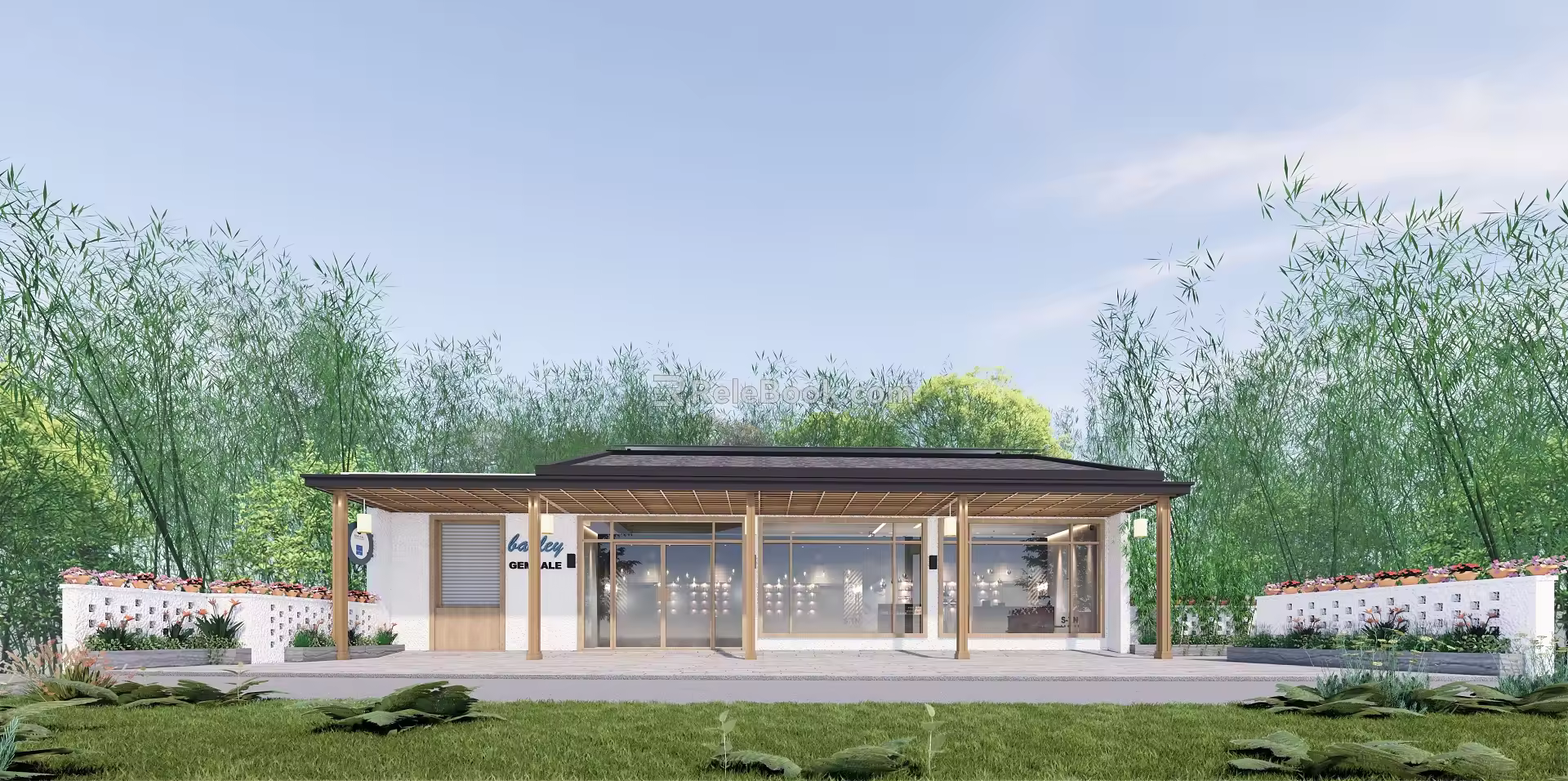 New Chinese Style Gate Rural Architecture 3d model