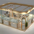 Modern Luxury Jewelry Store With Glass Display Cases And Elegant Lighting