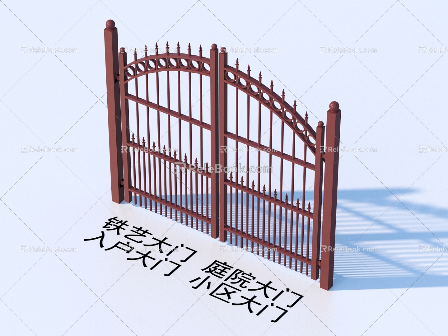 Wrought Iron Gate Courtyard Gate Entrance Gate Community Gate 3d model