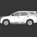 Sporty SUV With Colorful Livery Black Wheels And Dynamic Racing Design