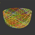 Yellow Woven Basket As Practical Household Item For Storage And Decoration