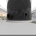 Modern Mall Store Interior Design With Open Layout Central Round Counter And Display Areas