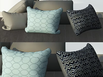 Tech Exhibition Hall Display With Decorative Pillows In Various Patterns And Colors 3d model