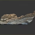 Layered Rock Terrain With Stratified Geological Formation And Brown White Blue Layers