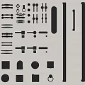 Modern door handle door handle long handle wardrobe handle 3d model