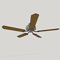 Ceiling Fan With Five Wooden Blades And White Base For Indoor Home Use