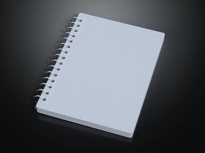 White Spiral Notebook with Blank Pages for Daily Writing and Note Taking 3d model