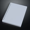 White Spiral Notebook with Blank Pages for Daily Writing and Note Taking 3d model