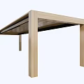 Modern Wooden Dining Table with Slatted Surface Straight Legs and Natural Grain Design