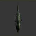 Vivid Green Spotted Fish with Intricate Scales and Clear Reflection on Gray Background