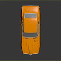 Orange Classic Muscle Car With Sleek Design And Black Wheels On Dark Surface