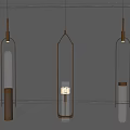 Modern Pendant Lights With Sleek Metal Frame And Glass Elements Design 3d model