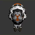3D Pig Model With Geometric Design And Polygonal White Gray Orange Textured Surface