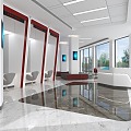 Modern Bank Bank Lobby 3d model