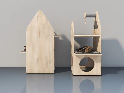 Modern Wooden Swing Door For Interior Home With Simple Design And Handle 3d model